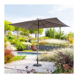 Parasol droit inclinable "Loompa" - Gris ardoise - P 2 x L 3 m