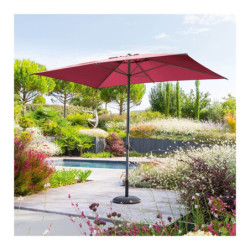 Parasol droit inclinable "Loompa" - Rouge bordeaux - P 2 x L 3 m