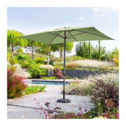 Parasol droit inclinable "Loompa" - Vert olive - P 2 x L 3 m