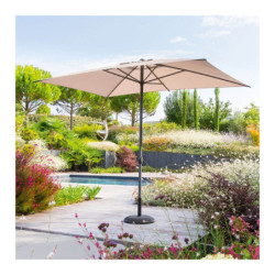 Parasol droit inclinable "Loompa" - Taupe - P 2 x L 3 m