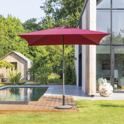 Parasol droit inclinable en tissu "Soya" - Rouge bordeaux - 2,5 m