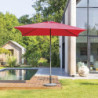 Parasol droit inclinable en tissu "Soya" - Rouge grenade - 2,5 m