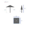 Parasol droit inclinable en tissu "Soya" - Rouge grenade - 2,5 m