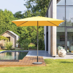 Parasol droit inclinable en tissu "Soya" - Jaune moutarde - 2,5 m