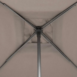 Parasol droit inclinable en tissu "Soya" - Taupe - 2,5 m
