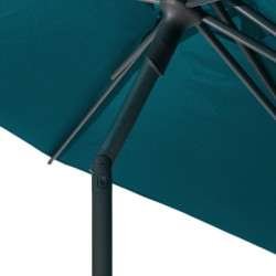 Parasol droit inclinable en tissu "Soya" - Bleu canard - 2,7 m