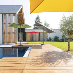 Parasol droit inclinable en tissu "Soya" - Vert olive - 2,7 m