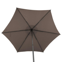 Parasol droit inclinable en tissu "Soya" - Taupe - 2,7 m