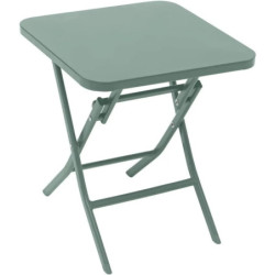 Table basse dappoint pliante en acier "Greensboro" - Vert olive - L 40 x l 40 x H 45 cm