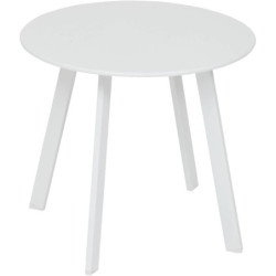 Table basse d'appoint en acier "Saona" - Blanc - D 50 cm