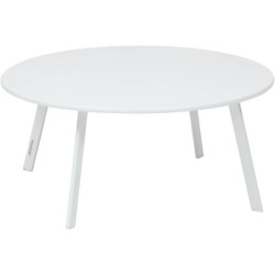Table basse d'appoint en acier "Saona" - Blanc - D 90 cm