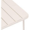 Table basse de jardin carrée en acier "Phuket" - Blanc argile - L 45 x H 41 cm