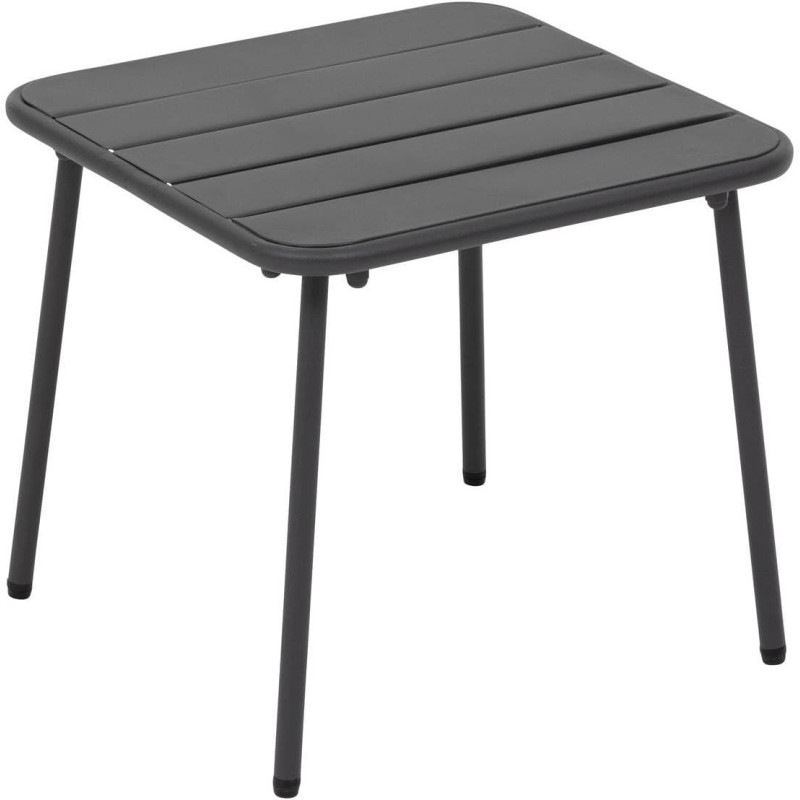 Table basse de jardin carrée en acier "Phuket" - Gris graphite - L 45 x H 41 cm