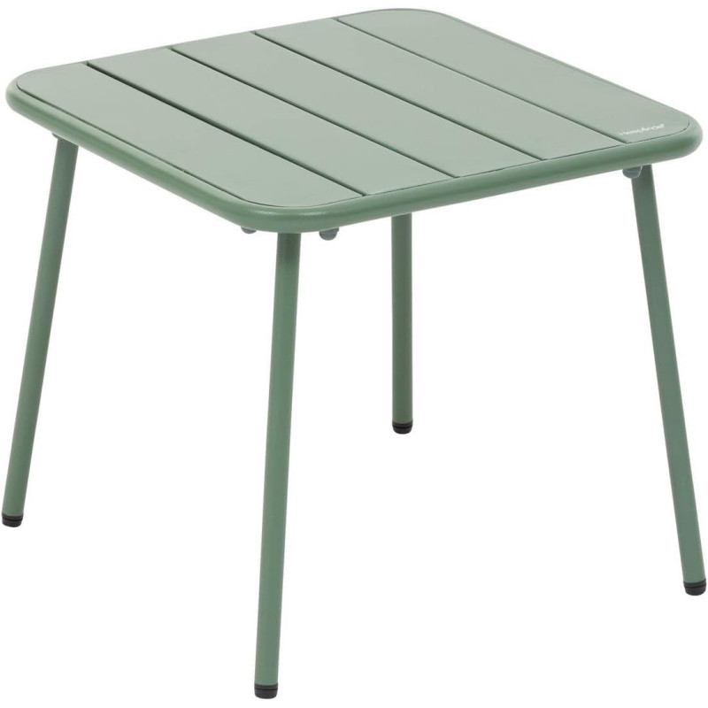 Table basse de jardin carrée en acier "Phuket" - Vert olive - L 45 x H 41 cm