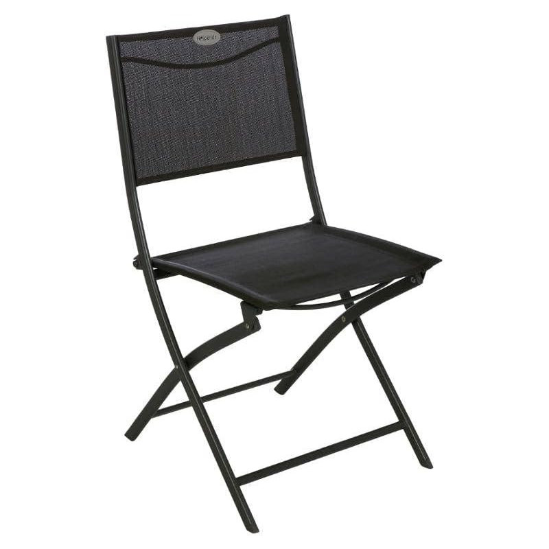 Lot de 4 chaises pliantes "Modula" en graphite et texaline - Gris anthracite - H 87 cm