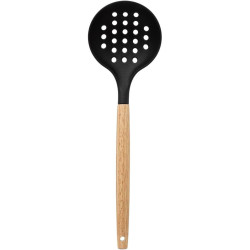 Set de 7 ustensiles en bois et plastique avec pot  - Noir