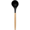 Set de 7 ustensiles en bois et plastique avec pot  - Noir