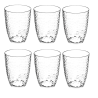 Lot de 6 gobelets en plastique martelé - Transparent - 38 cl