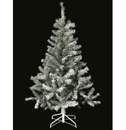 Sapin de Noël artificiel floqué - 150 cm - Décoré de neige artificielle