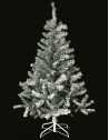 Sapin de Noël artificiel floqué - 150 cm - Décoré de neige artificielle