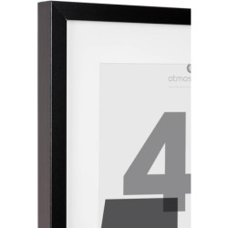 Cadre photo mural en bois et verre - Noir - 40 x 50 cm