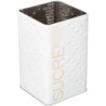 Boîte à sucre en métal "Scandi Edition" - Blanc/Beige - L 10,6 x l 10,6 x H 18,4 cm