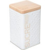Boîte à sucre en métal "Scandi Edition" - Blanc/Beige - L 10,6 x l 10,6 x H 18,4 cm