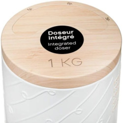 Boîte à spaghettis en métal avec couvercle doseur "Scandi Edition" - Blanc/Beige - D 8,4 x H 28 cm
