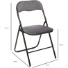 Chaise pliante en velours - Gris - H 79 cm