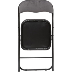 Chaise pliante en velours - Gris - H 79 cm