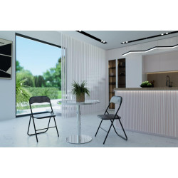 Chaise pliante en velours - Gris - H 79 cm