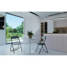 Chaise pliante en velours - Gris - H 79 cm