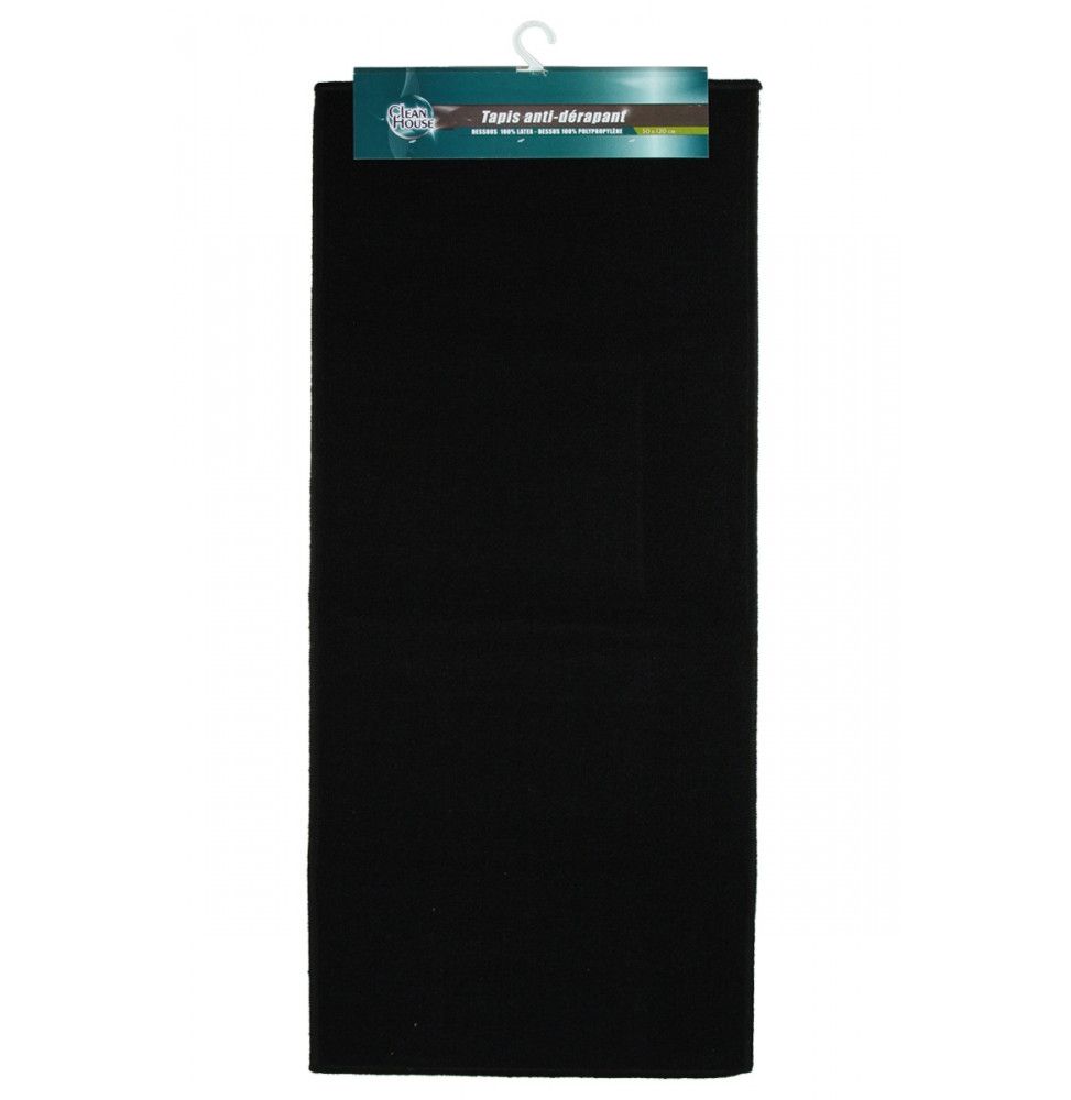 Tapis d'intérieur anti-dérapant - 50 x 120 cm - Noir