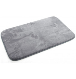 Tapis de salle de bain mémoire de forme 50 x 80 cm - Extra moelleux - Gris foncé