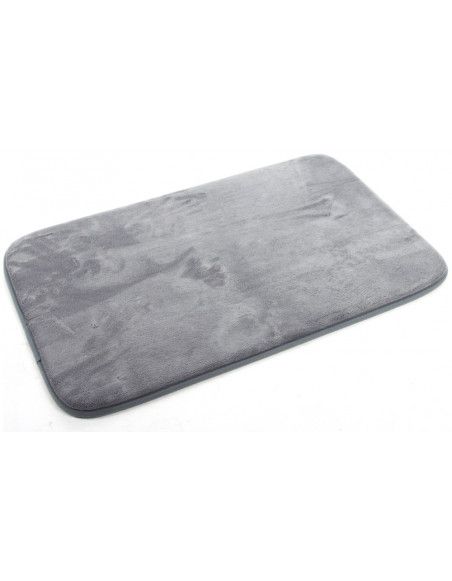 Tapis de salle de bain mémoire de forme 50 x 80 cm - Extra moelleux - Gris foncé