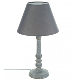 Lampe - Bois - Gris - H 36 cm