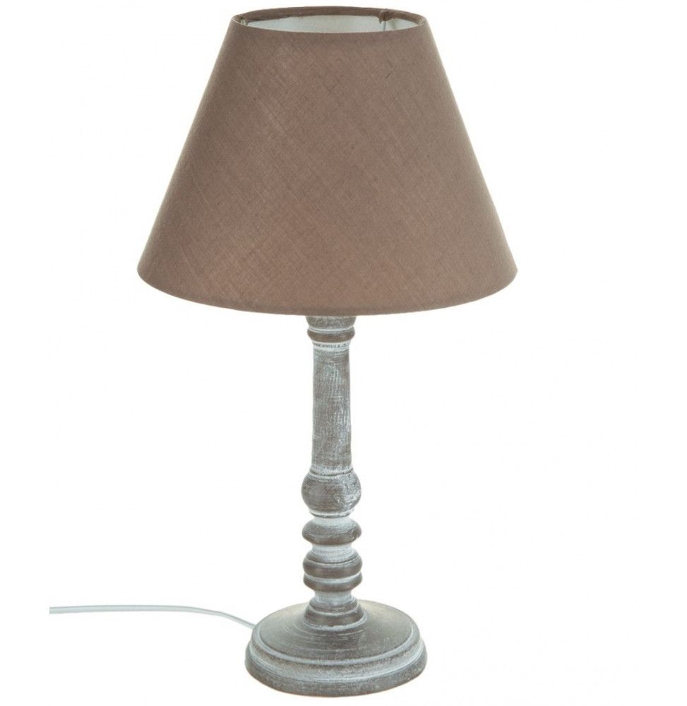 Lampe - Bois - Taupe - H 36 cm