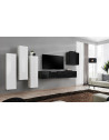 Ensemble meuble TV mural  - Switch III - 330 cm  x 160 cm x 40 cm - Blanc et noir