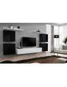 Ensemble meuble TV mural  - Switch IV - 320 cm  x 150 cm x 40 cm - Noir et blanc