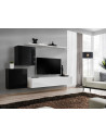 Ensemble meuble TV mural  - Switch V - 250 cm  x 150 cm  x 40 cm - Noir et blanc