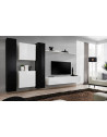 Ensemble meuble TV mural  - Switch VI - 330 cm  x 180 cm x 40 cm - Noir et blanc