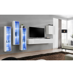 Ensemble meuble TV mural  - Switch XIII - 330 cm  x 160 cm x 40 cm - Blanc