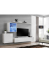 Ensemble meuble TV mural  - Switch XV - 250 cm  x 150 cm  x 40 cm - Blanc