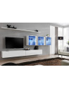 Ensemble meuble TV mural  - Switch XVII - 340 cm x 150 cm  x 40 cm - Blanc