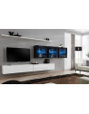 Ensemble meuble TV mural  - Switch XVII - 340 cm x 150 cm  x 40 cm - Blanc et noir