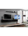 Ensemble meuble TV mural  - Switch XIX - 310 cm x 200 cm x 40 cm - Noir et blanc