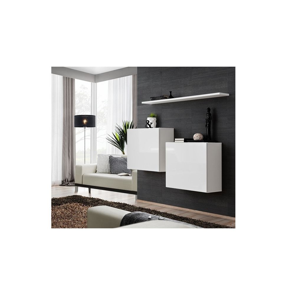 Ensemble meuble mural  - Switch SB I - 130 cm  x 110 cm x 30 cm  - Blanc