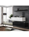 Ensemble meuble TV mural  - Switch SB II - 130 cm  x 110 cm x 30 cm  - Blanc et  noir