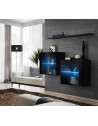 Ensemble meuble TV mural  - Switch SB III - 130 cm  x 110 cm x 30 cm  - Noir