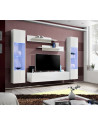 Ensemble meuble TV mural  - Fly III- 260 cm x 190 cm x 40 cm - Blanc